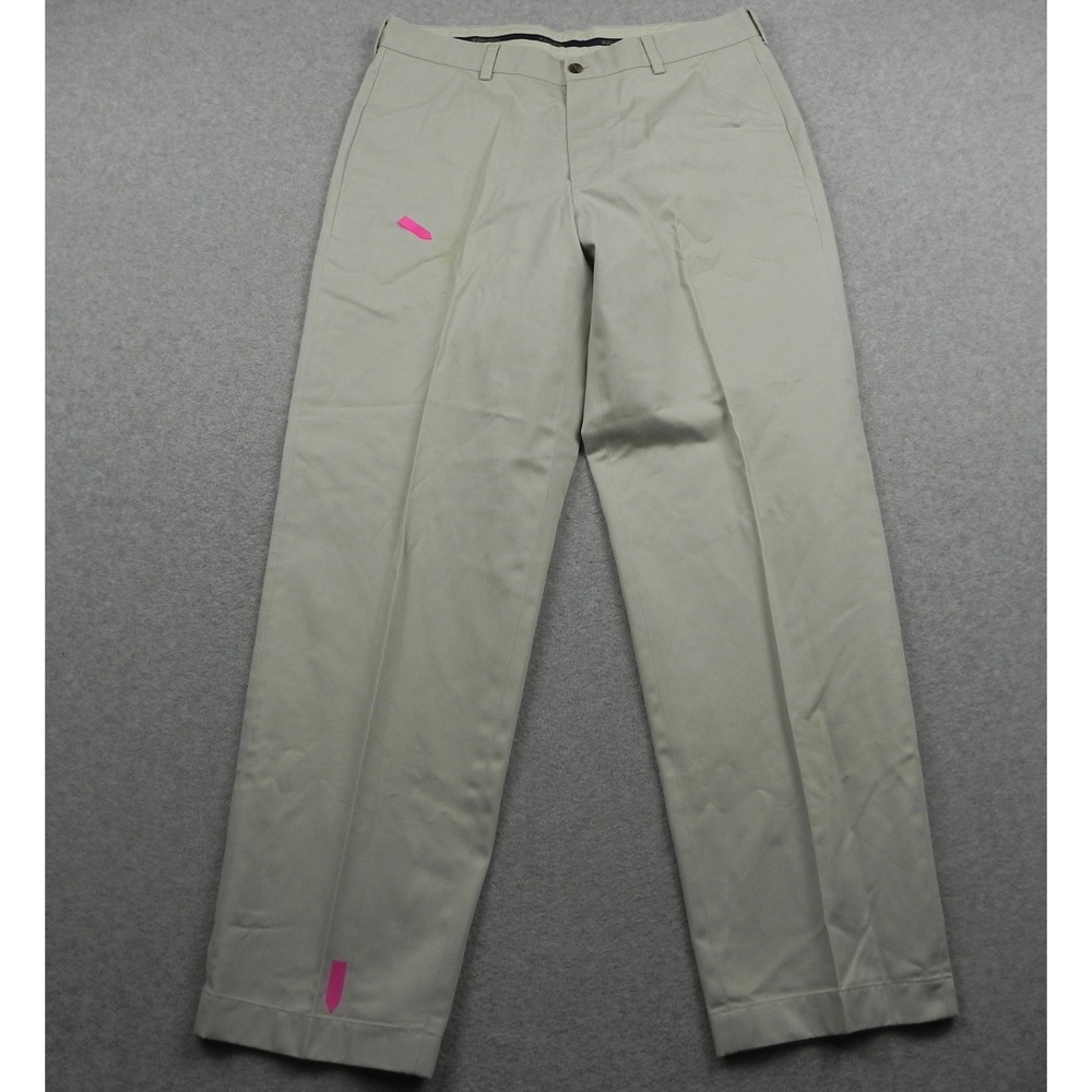 Brooks Brothers Chino Pants Mens 35x32 Hudson Fit Khaki Beige Cotton Trousers